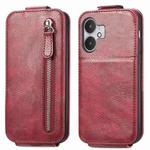 For Xiaomi Redmi 13C 5G Zipper Wallet Vertical Flip Leather Phone Case(Red)