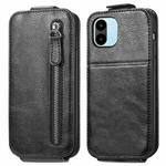 For Xiaomi Redmi A1 Zipper Wallet Vertical Flip Leather Phone Case(Black)