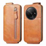 For Xiaomi Redmi A3 4G Zipper Wallet Vertical Flip Leather Phone Case(Brown)