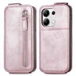 For Xiaomi Redmi Note 13 4G Zipper Wallet Vertical Flip Leather Phone Case(Pink)