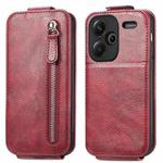 For Xiaomi Redmi Note 13 Pro+ Zipper Wallet Vertical Flip Leather Phone Case(Red)