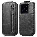 For Xiaomi 14 Pro Zipper Wallet Vertical Flip Leather Phone Case(Black)