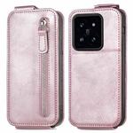 For Xiaomi 14 Zipper Wallet Vertical Flip Leather Phone Case(Pink)