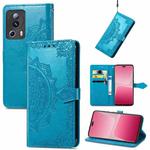 For Xiaomi 13 Lite Mandala Flower Embossed Horizontal Flip Leather Phone Case(Blue)