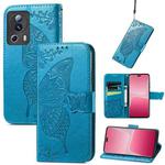 For Xiaomi 13 Lite Butterfly Love Flower Embossed Leather Phone Case(Blue)