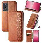 For Xiaomi 13 Lite Cubic Grid Pressed Magnetic Leather Phone Case(Brown)