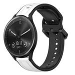 For Garmin Vivomove Sport 20mm Convex Loop Two-Color Silicone Watch Band(White+Black)