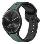 For Garmin Vivomove Sport 20mm Convex Loop Two-Color Silicone Watch Band(Olive Green + Black)