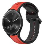 For Garmin Vivomove Sport 20mm Convex Loop Two-Color Silicone Watch Band(Red+Black)