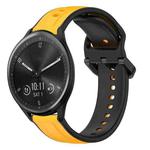 For Garmin Vivomove Sport 20mm Convex Loop Two-Color Silicone Watch Band(Yellow+Black)