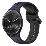 For Garmin Vivomove Sport 20mm Convex Loop Two-Color Silicone Watch Band(Midnight Blue+Black)