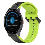 For Garmin Vivoactive3 Music 20mm Convex Loop Two-Color Silicone Watch Band(Black+Lime)