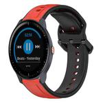 For Garmin Vivoactive3 Music 20mm Convex Loop Two-Color Silicone Watch Band(Red+Black)