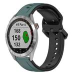 For Garmin Approach S40 20mm Convex Loop Two-Color Silicone Watch Band(Olive Green + Black)