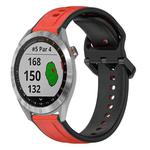 For Garmin Approach S40 20mm Convex Loop Two-Color Silicone Watch Band(Red+Black)