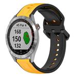 For Garmin Approach S40 20mm Convex Loop Two-Color Silicone Watch Band(Yellow+Black)