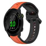 For Garmin Forerunner 158 20mm Convex Loop Two-Color Silicone Watch Band(Orange+Black)