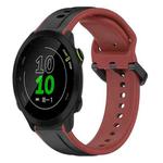 For Garmin Forerunner 158 20mm Convex Loop Two-Color Silicone Watch Band(Black+Red)