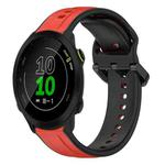 For Garmin Forerunner 158 20mm Convex Loop Two-Color Silicone Watch Band(Red+Black)