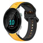 For Garmin Forerunner 55 20mm Convex Loop Two-Color Silicone Watch Band(Yellow+Black)