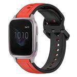 For Garmin Venu SQ 20mm Convex Loop Two-Color Silicone Watch Band(Red+Black)