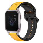 For Garmin Venu SQ 20mm Convex Loop Two-Color Silicone Watch Band(Yellow+Black)