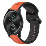 For Garmin VivoMove Style 20mm Convex Loop Two-Color Silicone Watch Band(Orange+Black)