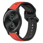 For Garmin VivoMove Style 20mm Convex Loop Two-Color Silicone Watch Band(Red+Black)