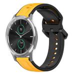 For Garmin VivoMove Luxe 20mm Convex Loop Two-Color Silicone Watch Band(Yellow+Black)