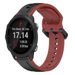 For Garmin Forerunner 245 20mm Convex Loop Two-Color Silicone Watch Band(Black+Red)