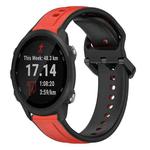 For Garmin Forerunner 245 20mm Convex Loop Two-Color Silicone Watch Band(Red+Black)