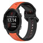 For Garmin Forerunner 245 Music 20mm Convex Loop Two-Color Silicone Watch Band(Orange+Black)