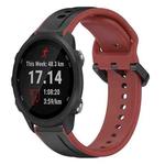 For Garmin Forerunner 245 Music 20mm Convex Loop Two-Color Silicone Watch Band(Black+Red)