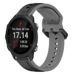 For Garmin Forerunner 245 Music 20mm Convex Loop Two-Color Silicone Watch Band(Black+Grey)