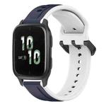 For Garmin Forerunner Sq2 20mm Convex Loop Two-Color Silicone Watch Band(Midnight Blue+White)