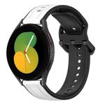 For Samsung Galaxy Watch 5 44mm 20mm Convex Loop Two-Color Silicone Watch Band(White+Black)