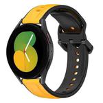 For Samsung Galaxy Watch 5 44mm 20mm Convex Loop Two-Color Silicone Watch Band(Yellow+Black)