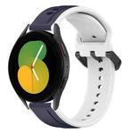 For Samsung Galaxy Watch 5 44mm 20mm Convex Loop Two-Color Silicone Watch Band(Midnight Blue + White)