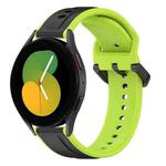 For Samsung Galaxy Watch 5 40mm 20mm Convex Loop Two-Color Silicone Watch Band(Black+Lime)