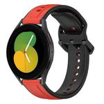 For Samsung Galaxy Watch 5 40mm 20mm Convex Loop Two-Color Silicone Watch Band(Red+Black)
