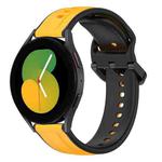 For Samsung Galaxy Watch 5 40mm 20mm Convex Loop Two-Color Silicone Watch Band(Yellow+Black)