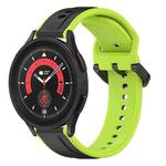 For Samsung Galaxy Watch 5 Pro 45mm 20mm Convex Loop Two-Color Silicone Watch Band(Black+Lime)