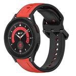 For Samsung Galaxy Watch 5 Pro 45mm 20mm Convex Loop Two-Color Silicone Watch Band(Red+Black)