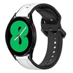 For Samsung Galaxy Watch 4 44mm 20mm Convex Loop Two-Color Silicone Watch Band(White+Black)