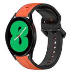 For Samsung Galaxy Watch 4 44mm 20mm Convex Loop Two-Color Silicone Watch Band(Orange+Black)