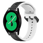 For Samsung Galaxy Watch 4 44mm 20mm Convex Loop Two-Color Silicone Watch Band(Black+White)