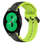 For Samsung Galaxy Watch 4 44mm 20mm Convex Loop Two-Color Silicone Watch Band(Black+Lime)
