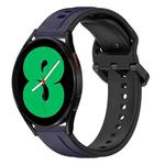 For Samsung Galaxy Watch 4 44mm 20mm Convex Loop Two-Color Silicone Watch Band(Midnight Blue + Black)