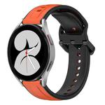 For Samsung Galaxy Watch 4 40mm 20mm Convex Loop Two-Color Silicone Watch Band(Orange+Black)