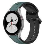 For Samsung Galaxy Watch 4 40mm 20mm Convex Loop Two-Color Silicone Watch Band(Olive Green + Black)